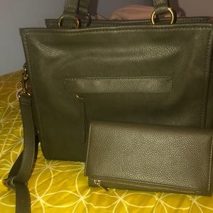 Dark Green Purse & Wallet Combo
